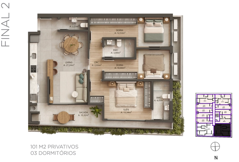 Apartamento em construção - Canasvieiras - Florianópolis: 5ª foto da galeria de imagens do imóvel