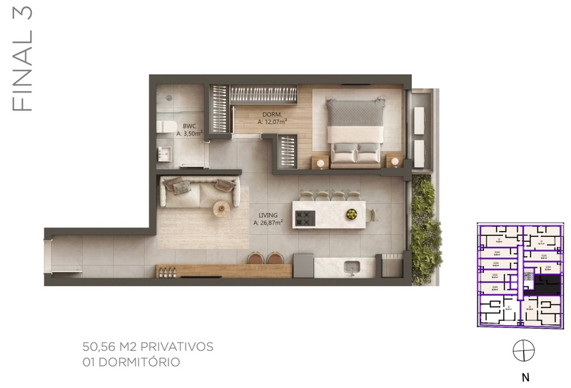 Apartamento em construção - Canasvieiras - Florianópolis: 6ª foto da galeria de imagens do imóvel