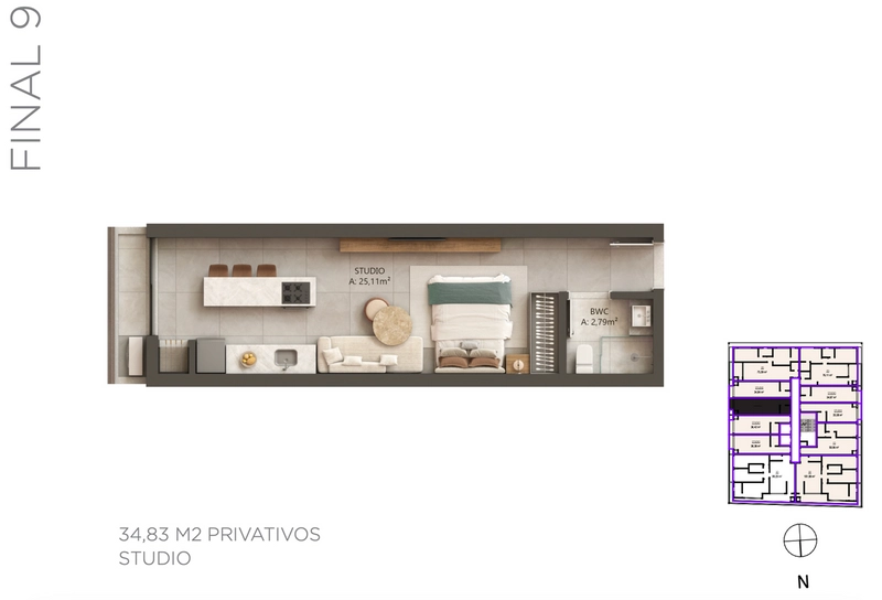 Apartamento em construção - Canasvieiras - Florianópolis: 12ª foto da galeria de imagens do imóvel