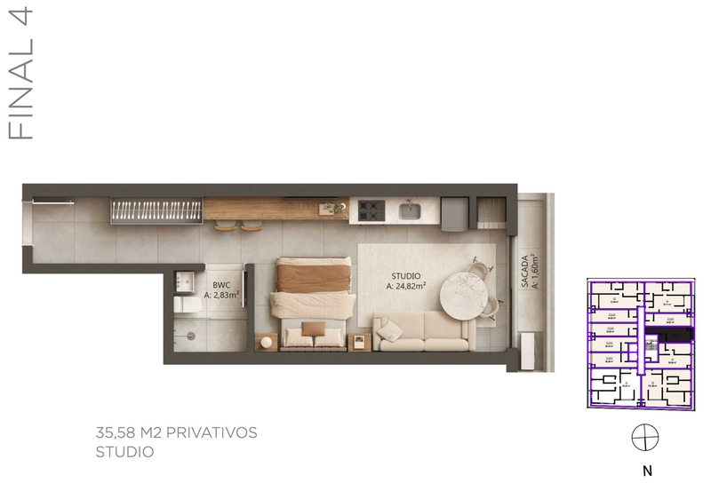 Apartamento em construção - Canasvieiras - Florianópolis: 7ª foto da galeria de imagens do imóvel