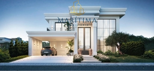 Casa com 04 suítes e estilo Neoclássico Contemporâneo, No Condomínio!