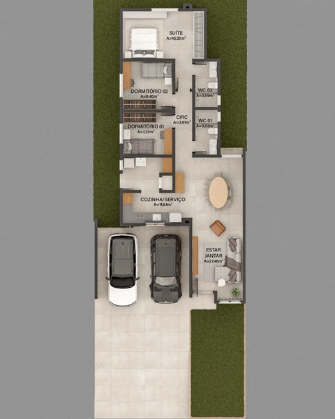 Casa de 3 Dorms com Suíte e Água Quente no Quintas do Vale: 2ª foto da galeria de imagens do imóvel