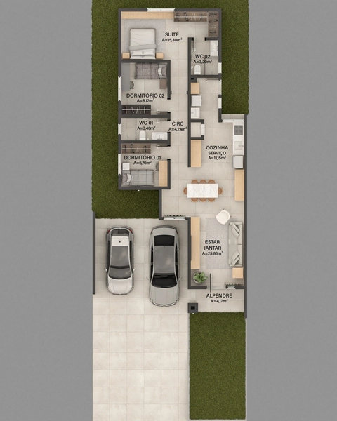 Casa de 3 Dorms com Suíte e Água Quente no Quintas do Vale: 2ª foto da galeria de imagens do imóvel