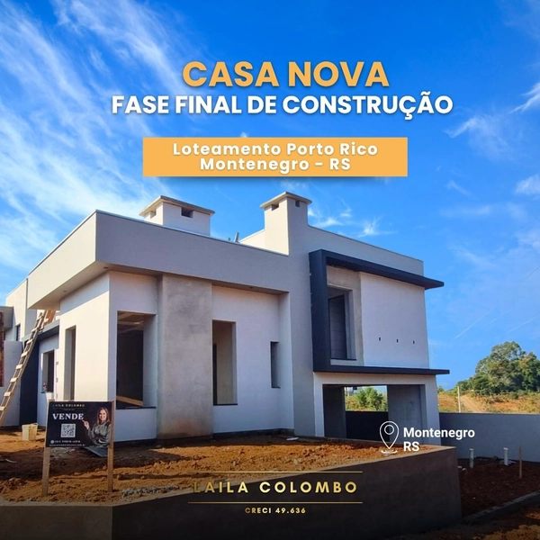 Casa nova, de esquina, à venda no Loteamento Porto Rico: 1ª foto da galeria de imagens do imóvel