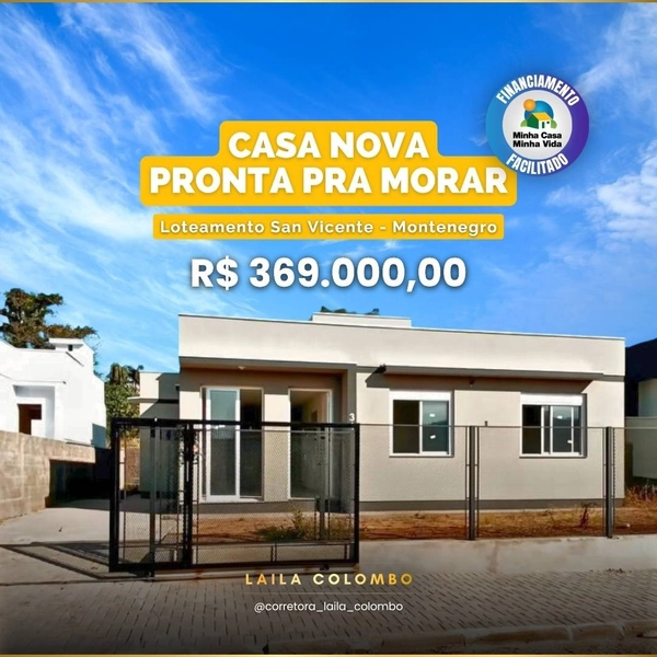 Casa 2 quartos à venda no Loteamento San Vicente Montenegro - RS: 1ª foto da galeria de imagens do imóvel