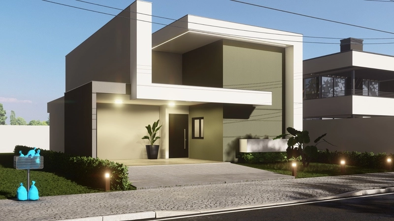 Casa térrea nova moderna com escritório e 3 suítes Condomínio fechado: 2ª foto da galeria de imagens do imóvel