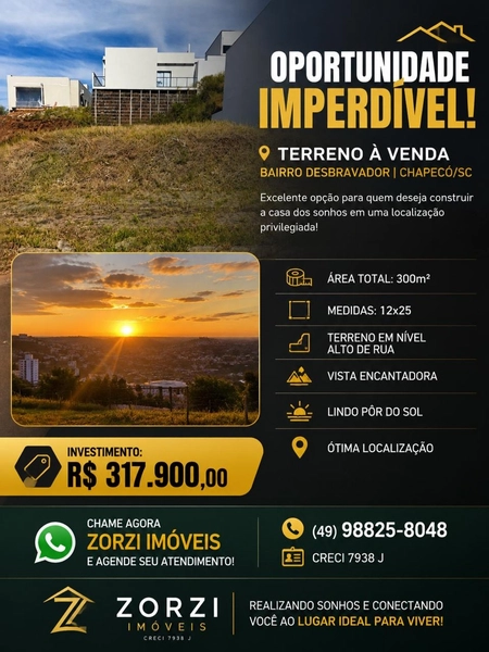 Terreno à venda – Bairro Desbravador - Chapecó/SC: 2ª foto da galeria de imagens do imóvel