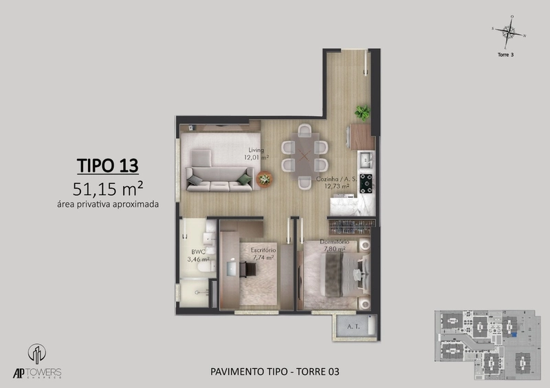 APARTAMENTO A VENDA EM  CHAPECÓ/SC: 10ª foto da galeria de imagens do imóvel