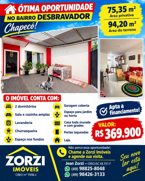 ÓTIMA OPORTUNIDADE NO BAIRRO DESBRAVADOR – CHAPECÓ - SC!: 1ª foto da galeria de imagens do imóvel