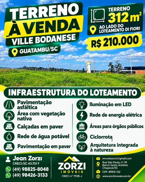 TERRENO À VENDA – VILLE BODANESE  - GUATAMBU/SC: 1ª foto da galeria de imagens do imóvel