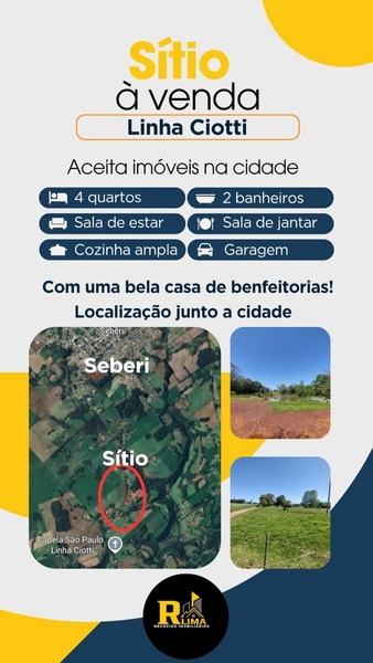 SÍTIO A VENDA NA LINHA CIOTTI: 1ª foto da galeria de imagens do imóvel