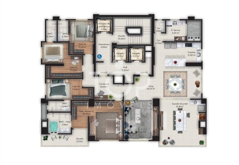LINDA PENTHOUSE: 5ª foto da galeria de imagens do imóvel