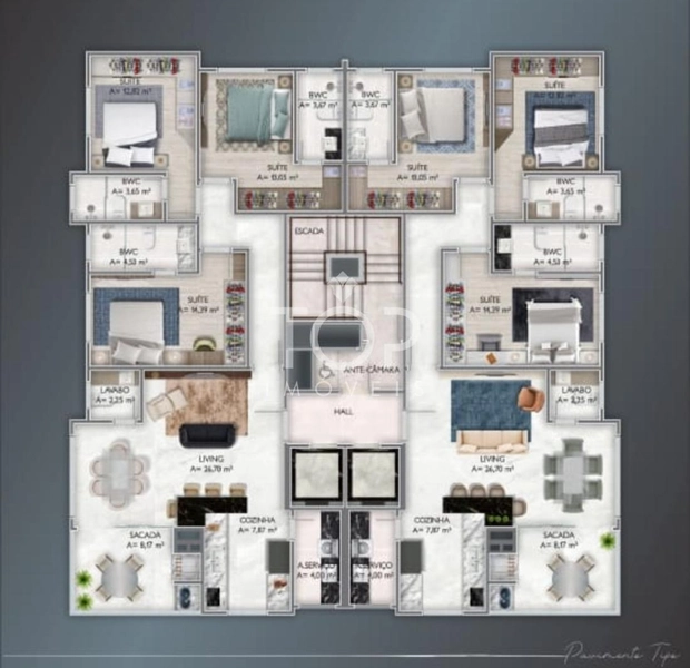 3 SUITES NOVO NA QUADRA MAR MEIA PRAIA: 6ª foto da galeria de imagens do imóvel