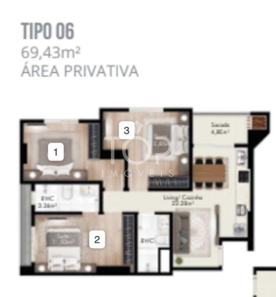LINDO APARTAMENTO COM EXCELENTE VISTA: 7ª foto da galeria de imagens do imóvel