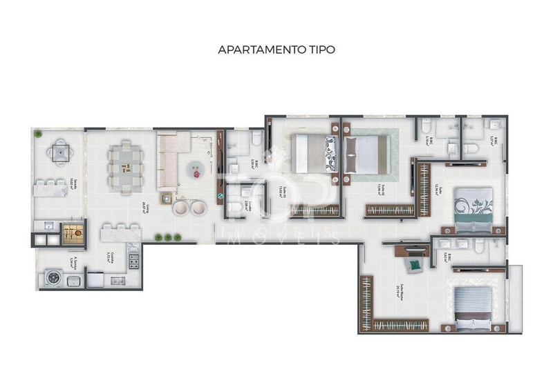 APARTAMENTO PRONTO COM 4 SUITES EM MEIA PRAIA : 4ª foto da galeria de imagens do imóvel