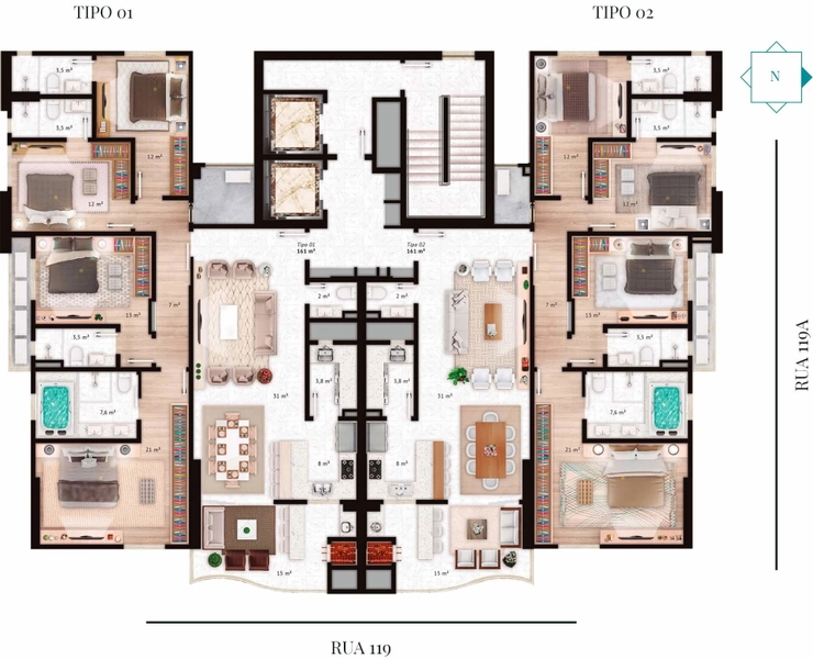 APARTAMENTO 4 SUÍTES NO CENTRO DE ITAPEMA: 2ª foto da galeria de imagens do imóvel