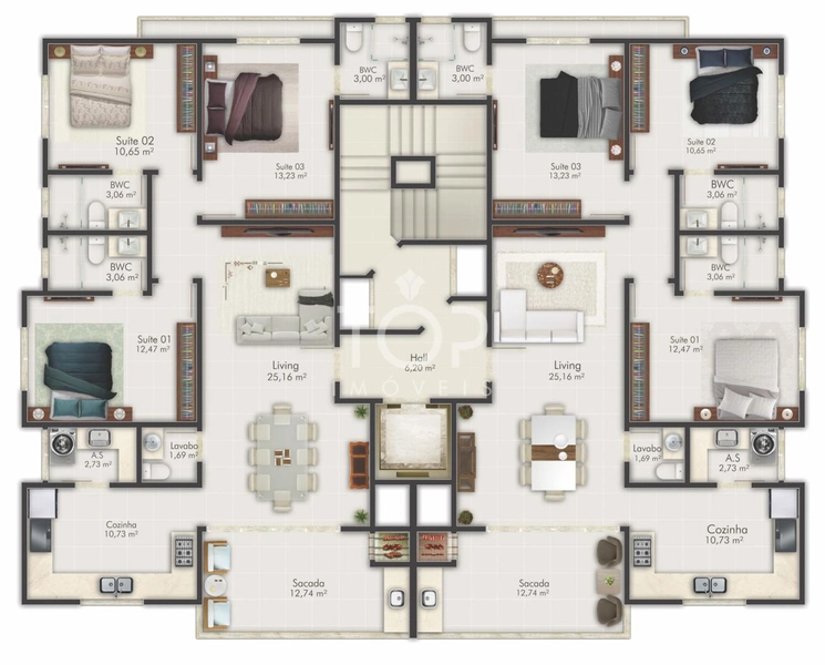 APARTAMENTO COM 4 SUÍTES NA QUADRA DO MAR: 8ª foto da galeria de imagens do imóvel
