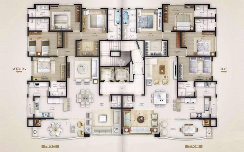 QUADRA MAR FINAMENTE MOBILIADO E DECORADO: 7ª foto da galeria de imagens do imóvel