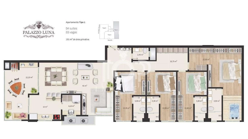 EXCELENTE APTO 4 SUITES MEIA PRAIA VISTA MAR: 5ª foto da galeria de imagens do imóvel