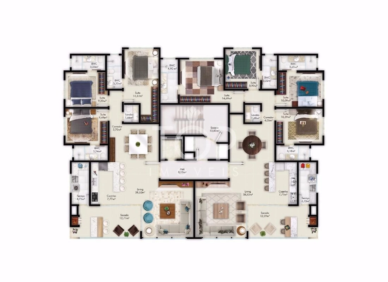 APARTAMENTO 3 SUÍTES 3 VAGAS MEIA PRAIA : 6ª foto da galeria de imagens do imóvel
