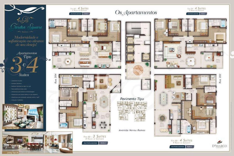 APARTAMENTO 4 SUÍTES FRENTE AVENIDA MEIA PRAIA: 8ª foto da galeria de imagens do imóvel