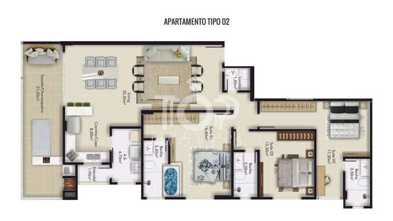AMPLO APARTAMENTO 3 SUÍTES MEIA PRAIA FRENTE 2A AV: 13ª foto da galeria de imagens do imóvel