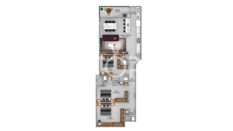 APARTAMENTO ALTO PADRÃO EM ITAPEMA - MEIA PRAIA !!! ENTREGA JUNHO/2025: 3ª foto da galeria de imagens do imóvel
