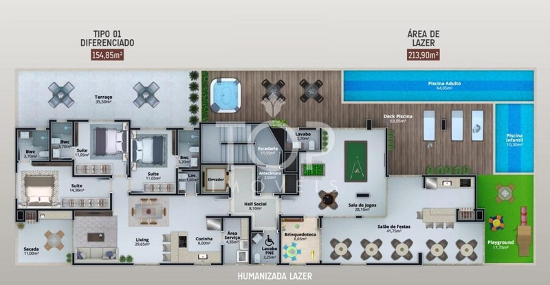 APARTAMENTO NOVO FRENTE 2A AVENIDA 3 SUITES : 12ª foto da galeria de imagens do imóvel