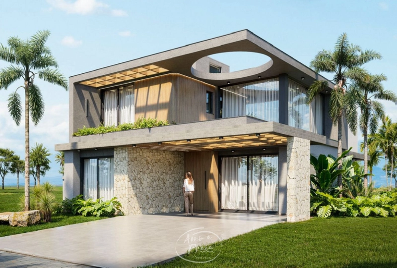 Casa beira-lago com 4 suítes no Condomínio Wave