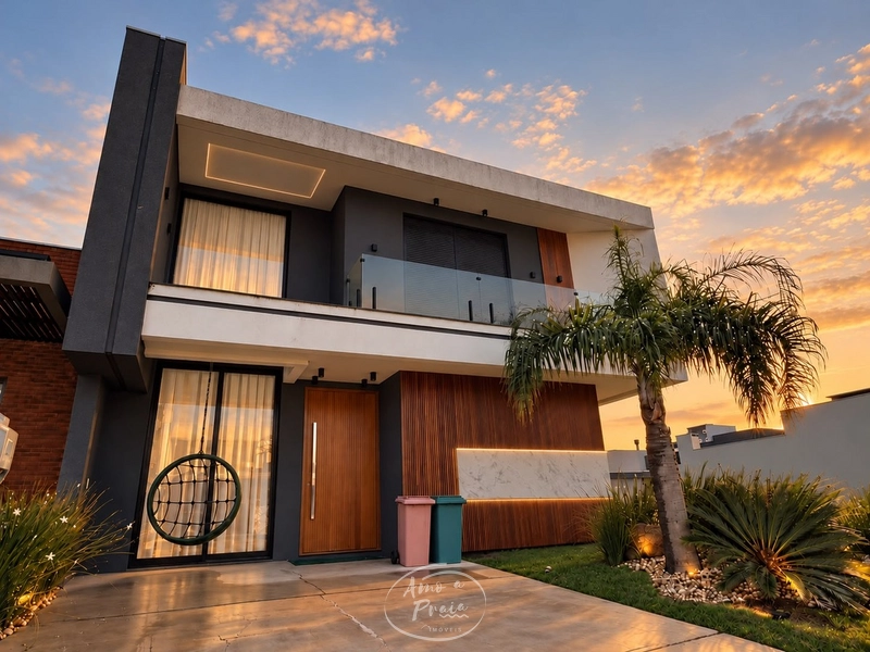 Casa à venda no Condomínio Sunset | 4 suítes e lareira