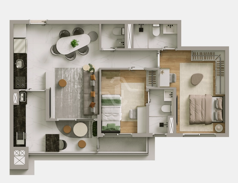 Apartamento com 2 suítes no Alpha Park View: 3ª foto da galeria de imagens do imóvel
