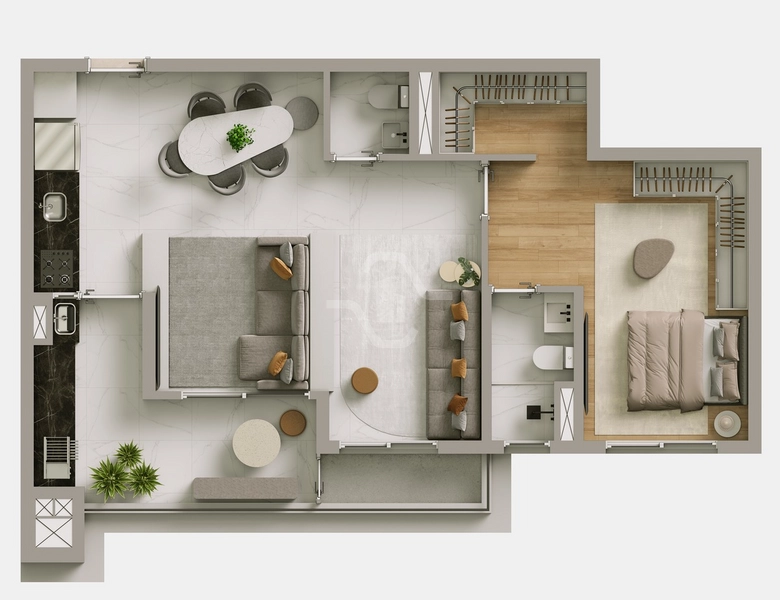 Apartamento com 2 suítes no Alpha Park View: 4ª foto da galeria de imagens do imóvel
