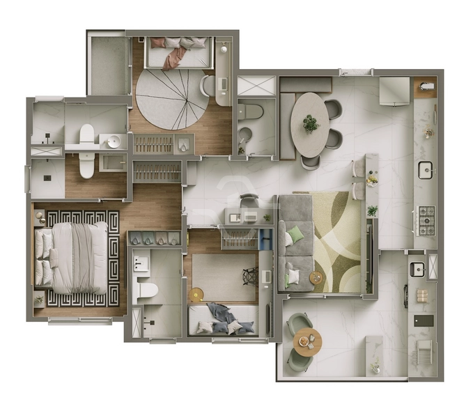 Apartamento com 3 suítes no Alpha Park View: 3ª foto da galeria de imagens do imóvel