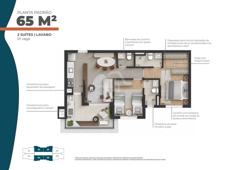 Apartamento de 65 m² no Condomínio Joy Barueri: 2ª foto da galeria de imagens do imóvel