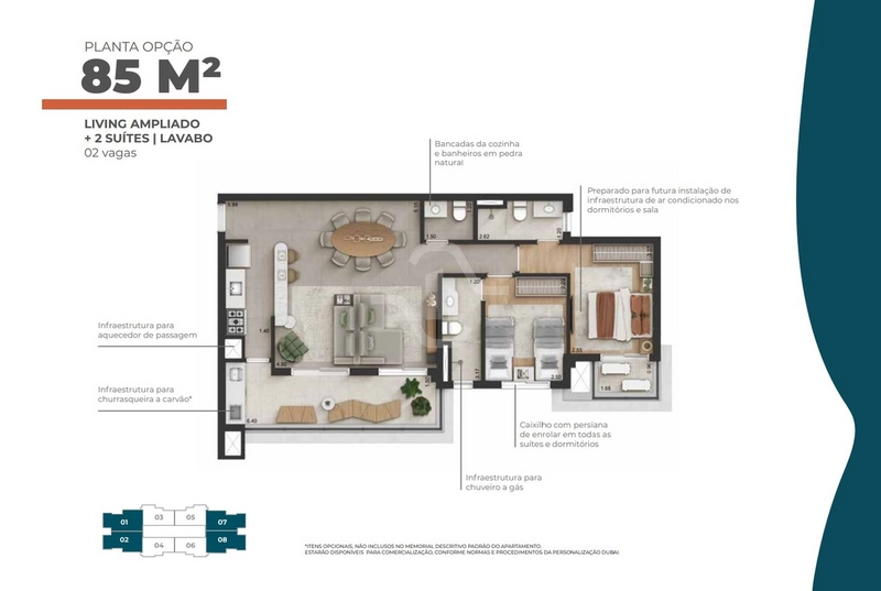 Apartamento de 85 m² no condomínio Joy Barueri: 3ª foto da galeria de imagens do imóvel