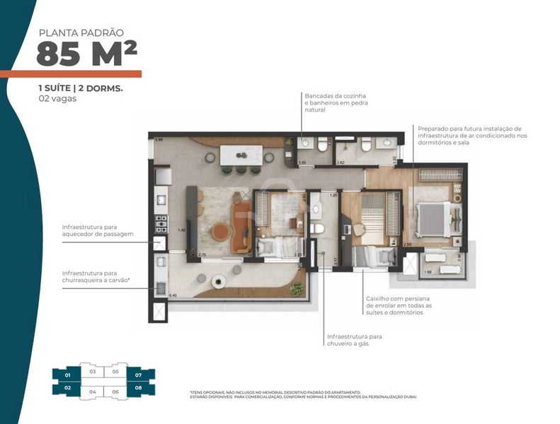 Apartamento de 85 m² no condomínio Joy Barueri: 2ª foto da galeria de imagens do imóvel