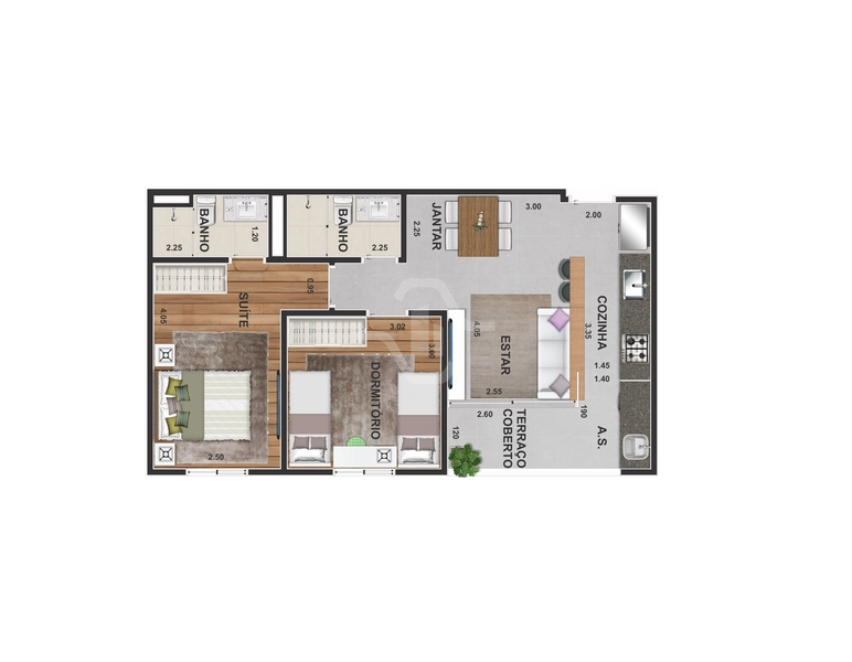 Apartamento com 2 dormitórios no Gran Parque: 1ª foto da galeria de imagens do imóvel