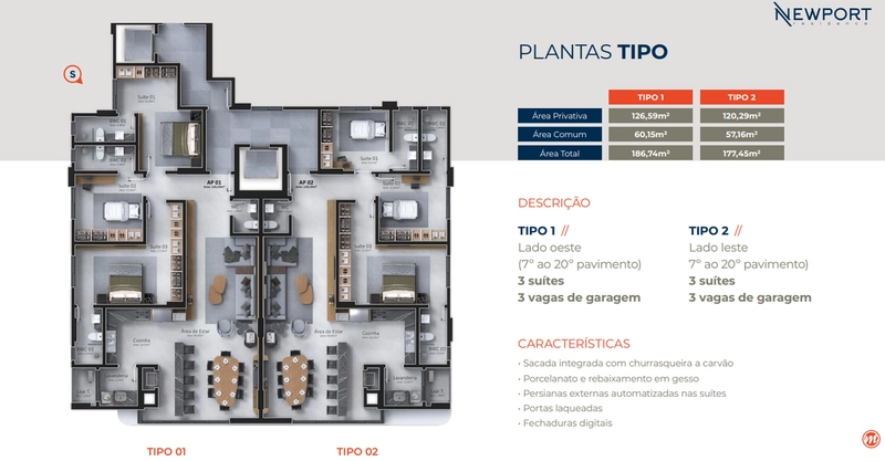Apartamento no Ed. Newport Residence em Balneário Camboriú: 6ª foto da galeria de imagens do imóvel