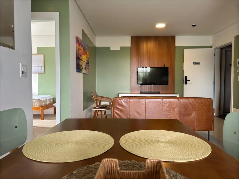 Apartamento no Edifício Brava Garden Home Club mobiliado e decorado