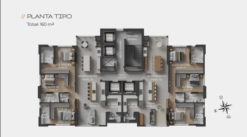 Apartamento no Ed. Luminare em Balneário Camboriú: 5ª foto da galeria de imagens do imóvel