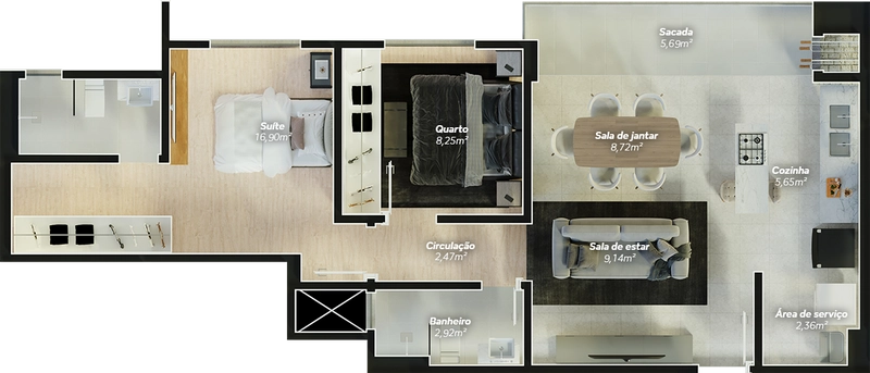 Apartamento no Ed. Venice Brava House na Praia Brava: 2ª foto da galeria de imagens do imóvel
