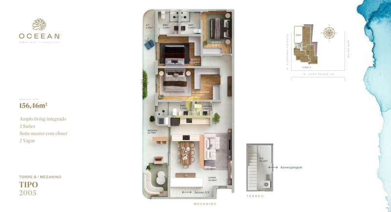 Apartamento no Ed. Oceean na praia Cabeçudas: 11ª foto da galeria de imagens do imóvel