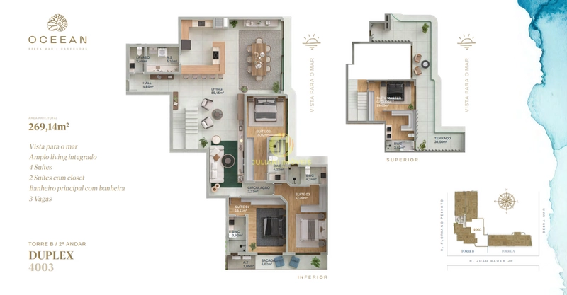 PentHouse frente mar Ed. Oceean na Praia Cabeçudas: 9ª foto da galeria de imagens do imóvel