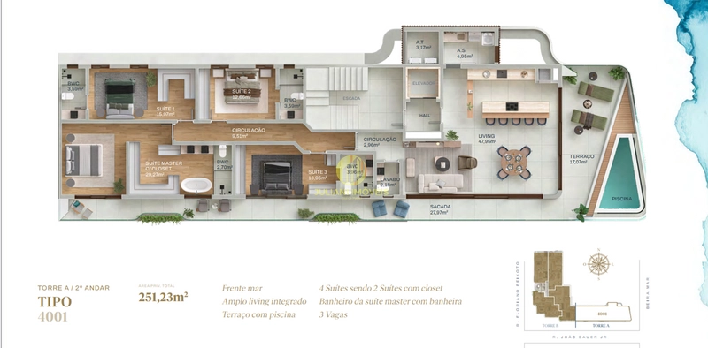 PentHouse frente mar Ed. Oceean na Praia Cabeçudas: 10ª foto da galeria de imagens do imóvel