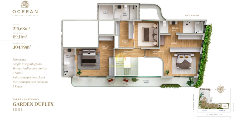 Garden Duplex Ed. Oceean na Praia Cabeçudas: 10ª foto da galeria de imagens do imóvel