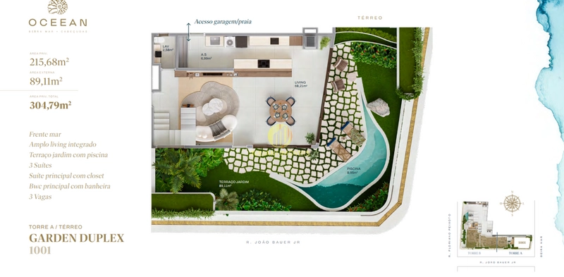 Garden Duplex Ed. Oceean na Praia Cabeçudas: 9ª foto da galeria de imagens do imóvel