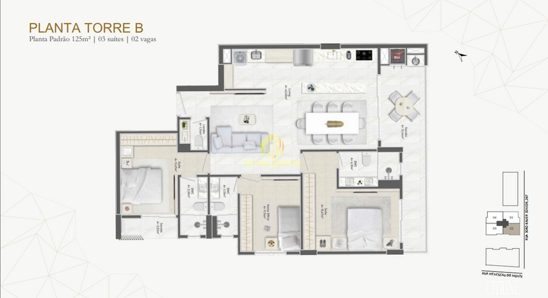 Edifício Citrine na Praia Cabeçudas em Itajaí: 3ª foto da galeria de imagens do imóvel