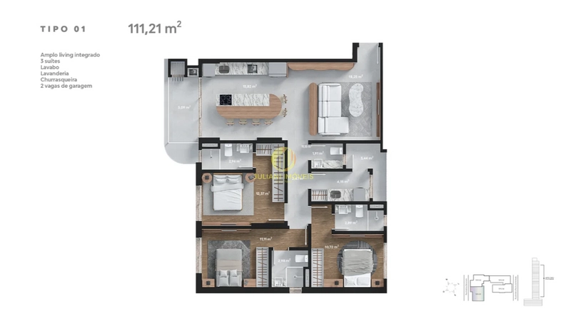 Apartamento no Ed. Hórus Residence na Fazenda em Itajaí: 2ª foto da galeria de imagens do imóvel