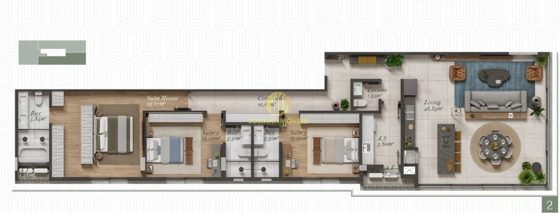 Apartamento no Ed. Marbella na Praia Brava: 2ª foto da galeria de imagens do imóvel