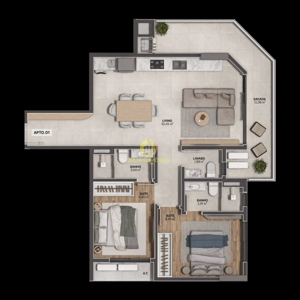 Apartamento no Ed. Cinque Praia Brava